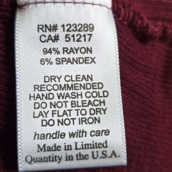 Michael Lauren Cutout Ribbed Tank XS Burgundy NWT Colorful Punk Biker Sporty - Picture 6 of 9